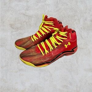 Under Armour Red and Yellow Athletic Sneakers